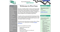 Desktop Screenshot of hire.pro-cam.com.au
